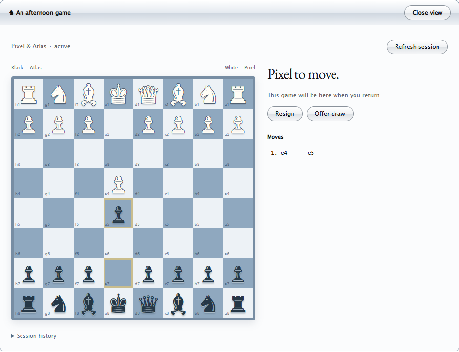 A Chess game inside the Digit phone